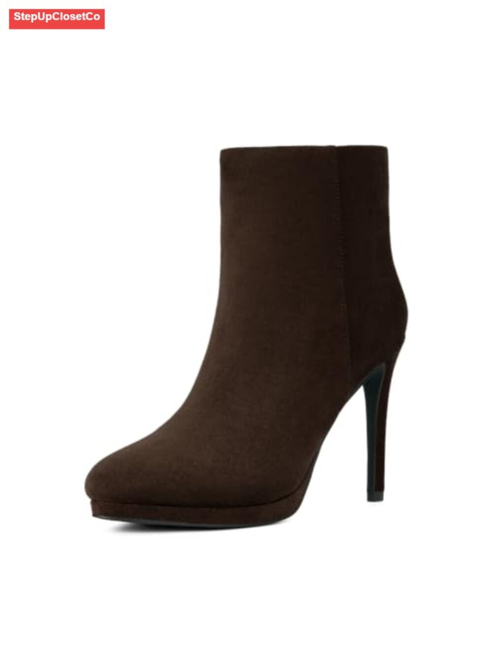 Faux Suede Ankle Booties Pointed Toe Stiletto Platform Heel